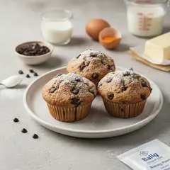 Muffin al latte di mandorla e gocce di cioccolato