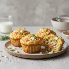 Muffin con feta e salmone