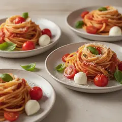Nidi capresi di spaghetti