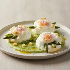 Nuvole di uova e asparagi