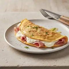Omelette con stracchino e prosciutto cotto