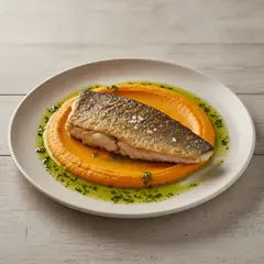Orata scottata su crema di carote