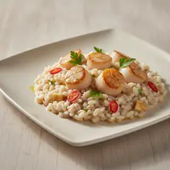 Orzotto con crema di capesante