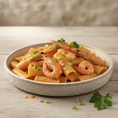 Paccheri alla crema di scampi e gamberi