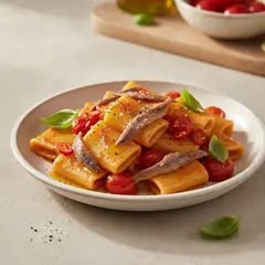 Paccheri con alici e pomodorini