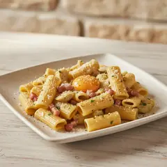 Paccheri con carciofi alla carbonara