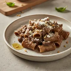 Paccheri con crema di melanzane fritte
