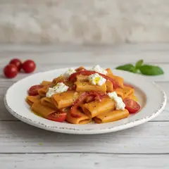 Paccheri con crema di peperoni grigliati e ricotta