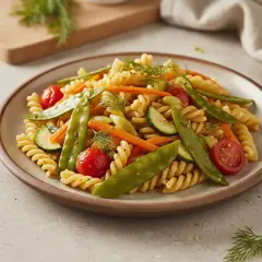 Padellata di tortiglioni con verdure all'aneto