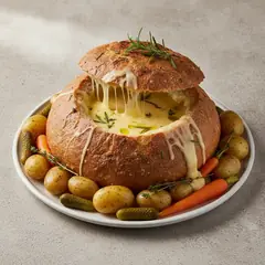 Pagnotta con formaggio fuso