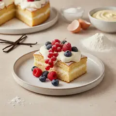 Pan di spagna con chantilly e frutti di bosco