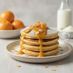 Pancake alle mandorle con crema all'arancia