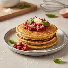 Pancake salati al pomodoro e basilico