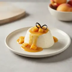 Panna cotta con coulis di pesche