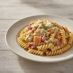 Pasta ai 4 formaggi e speck