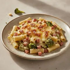 Pasta al forno con broccoli e pancetta