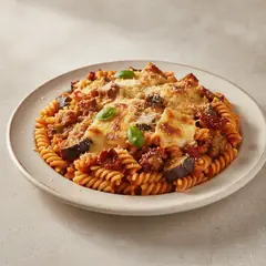 Pasta al forno con melanzane e provolone