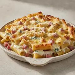 Pasta al forno con speck e gorgonzola