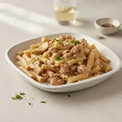 Pasta carciofi e salsiccia