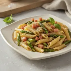 Pasta con asparagi e pancetta