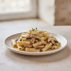 Pasta con crema di Parmigiano e funghi porcini