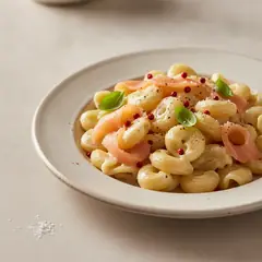 Pasta con crema di burrata e salmone affumicato