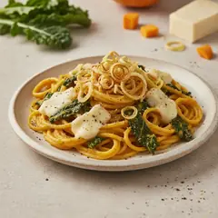 Pasta con crema di zucca e taleggio
