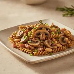 Pasta con funghi e fagioli