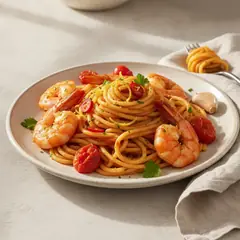 Pasta con gamberoni
