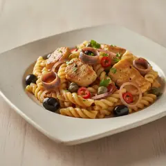 Pasta con pesce persico