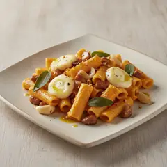 Pasta con zucca, castagne e tomino