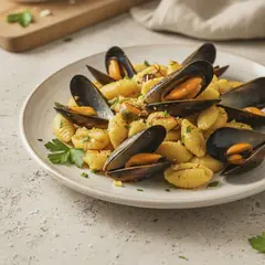 Pasta cozze e zafferano