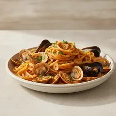 Pasta cremosa con cozze e vongole