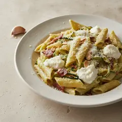 Pasta cremosa speck e zucchine