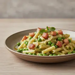 Pasta e piselli con pancetta
