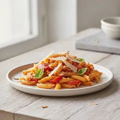 Pasta fredda al pesto di peperoni e caciocavallo