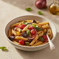 Pasta fredda con caponata di verdure