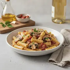Pasta funghi e speck