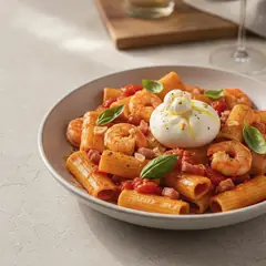 Pasta gamberi e guanciale