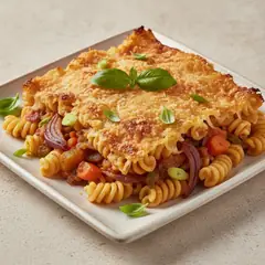 Pasta gratinata con ragù vegetale