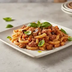 Pasta melanzane e salsiccia