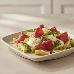 Pasta veloce con robiola e bresaola