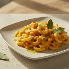 Pasta zucca e olio al cipollotto