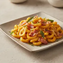 Pasta zucca e speck