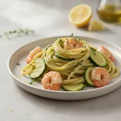 Pasta zucchine e gamberetti cremosa