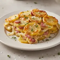 Pasticcio di patate, pancetta e formaggio
