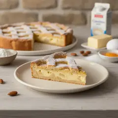 Pastiera alle mandorle e crema pasticcera