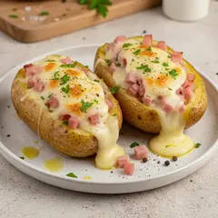 Patate ripiene prosciutto e formaggio