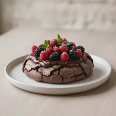 Pavlova al cacao con crema al cioccolato