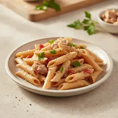 Penne al baffo con tonno
